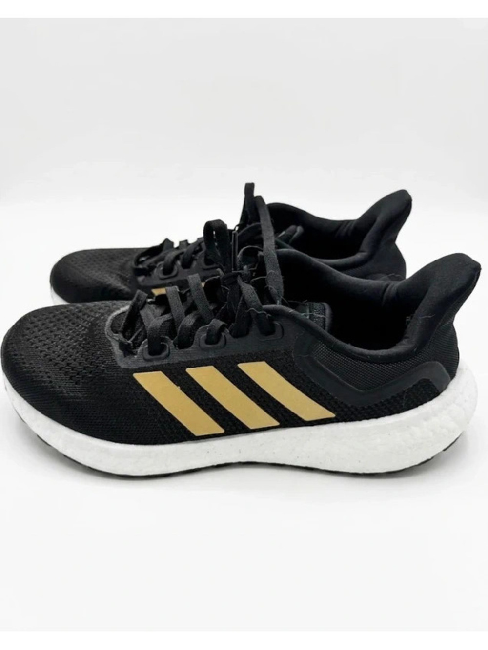 Adidas Pureboost 22 Black & Gold Metallic Running Shoes 9.5